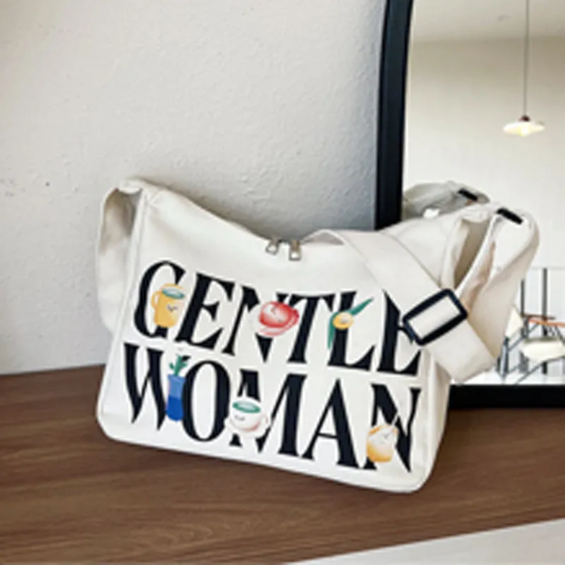 Women's Canvas Fashionable Large Capacity For College Shoulder Bags