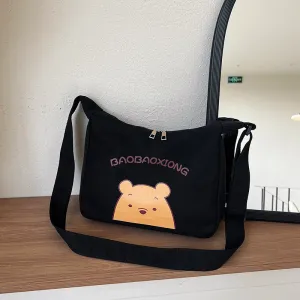 Women's Canvas Fashionable Large Capacity For College Shoulder Bags