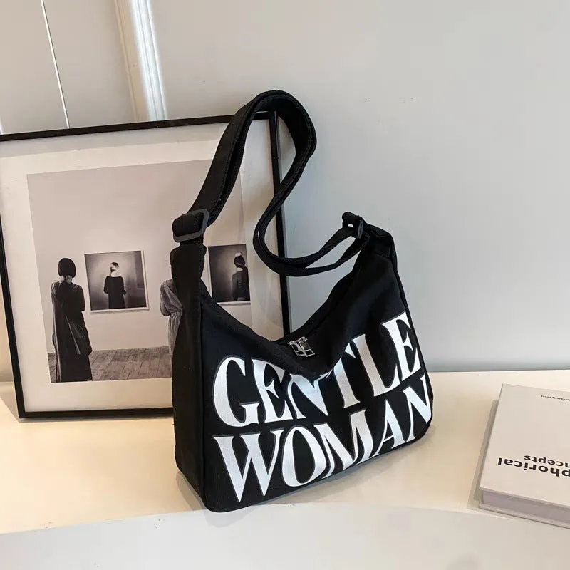 Women's Canvas Fashionable Large Capacity For College Shoulder Bags