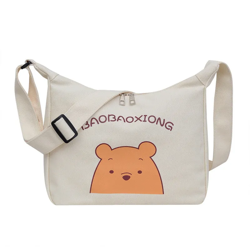 Women's Canvas Fashionable Large Capacity For College Shoulder Bags