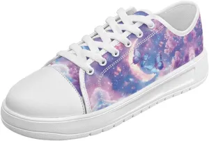 Womens Canvas Sneakers Lightweight Lace Up Fashion Comfortable Canvas Shoes Low Top Slip On Casual Tennis Walking Footwear