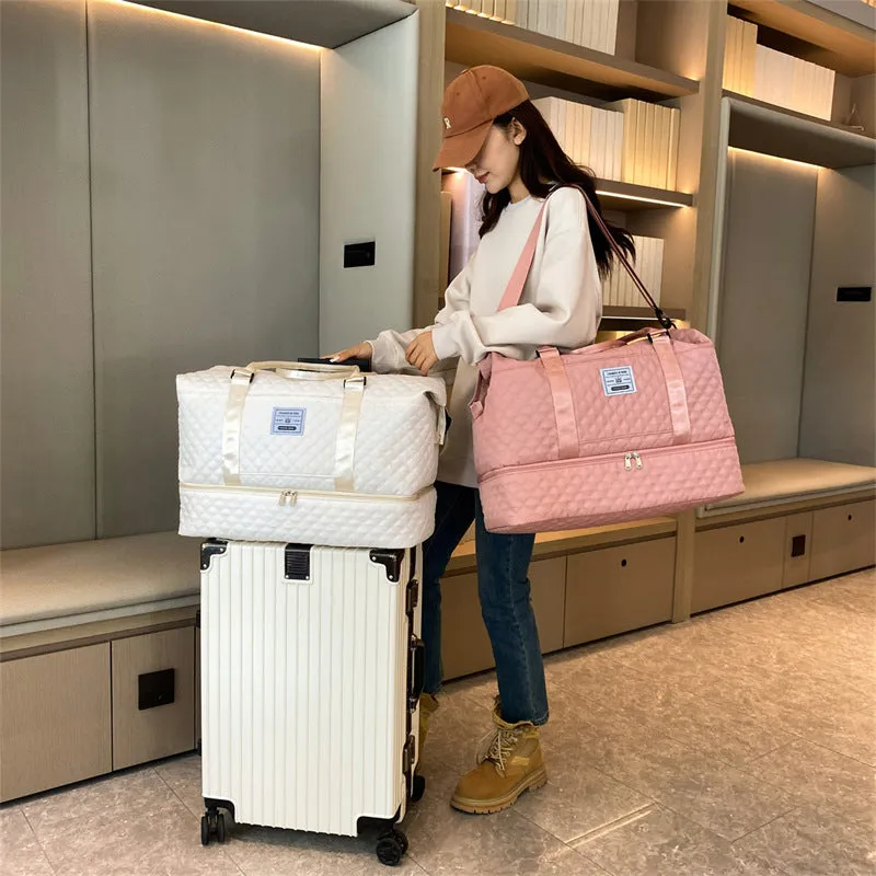 Women's Capacity Business Trip Portable Shoe Warehouse Storage Short Travel Bags