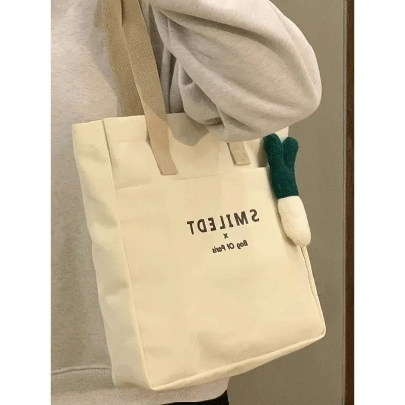 Women's College Class Canvas Large Capacity Commuter Shoulder Bags