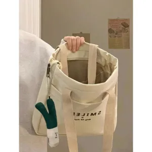 Women's College Class Canvas Large Capacity Commuter Shoulder Bags