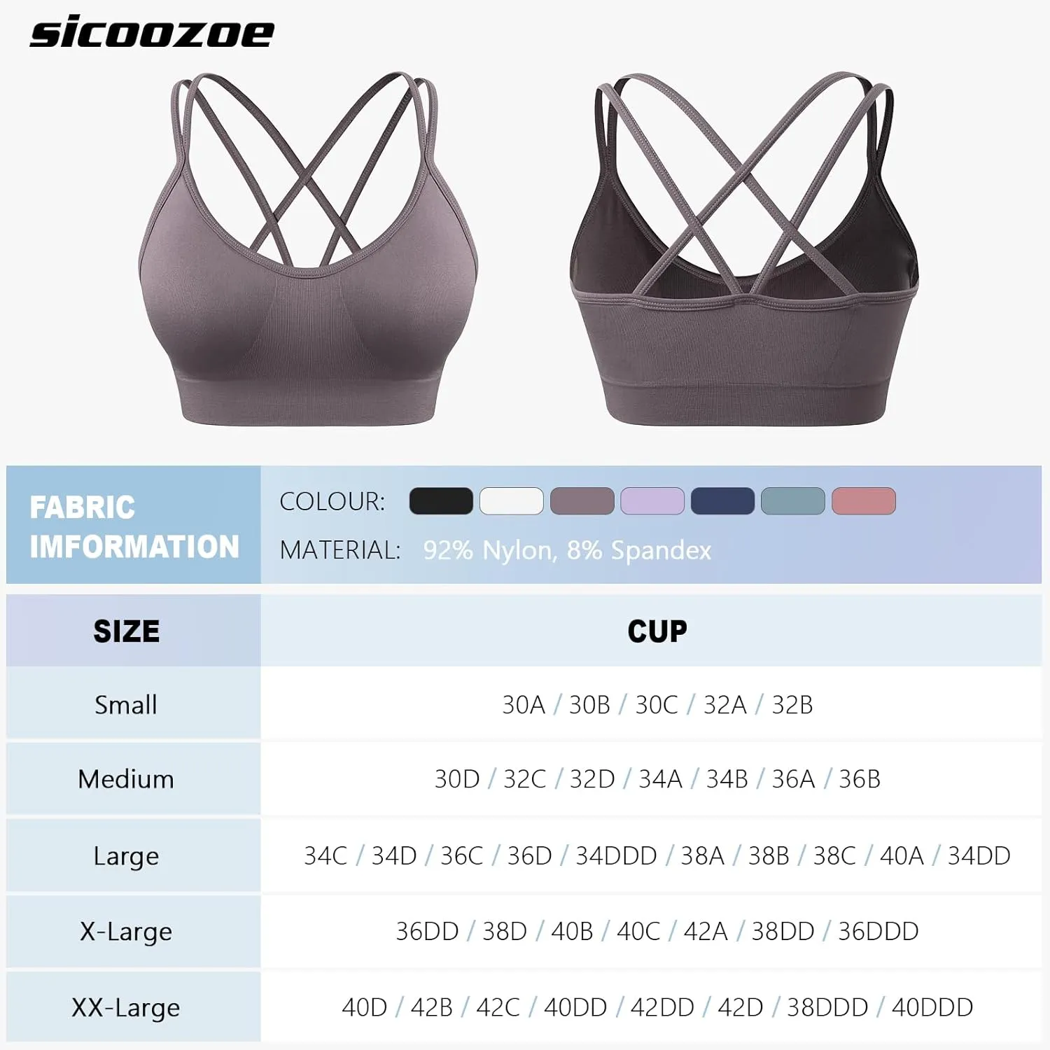 Women's Cross Back Sports Bra Padded Strappy Medium Support Yoga Bra for Workout Fitness 3 Pack