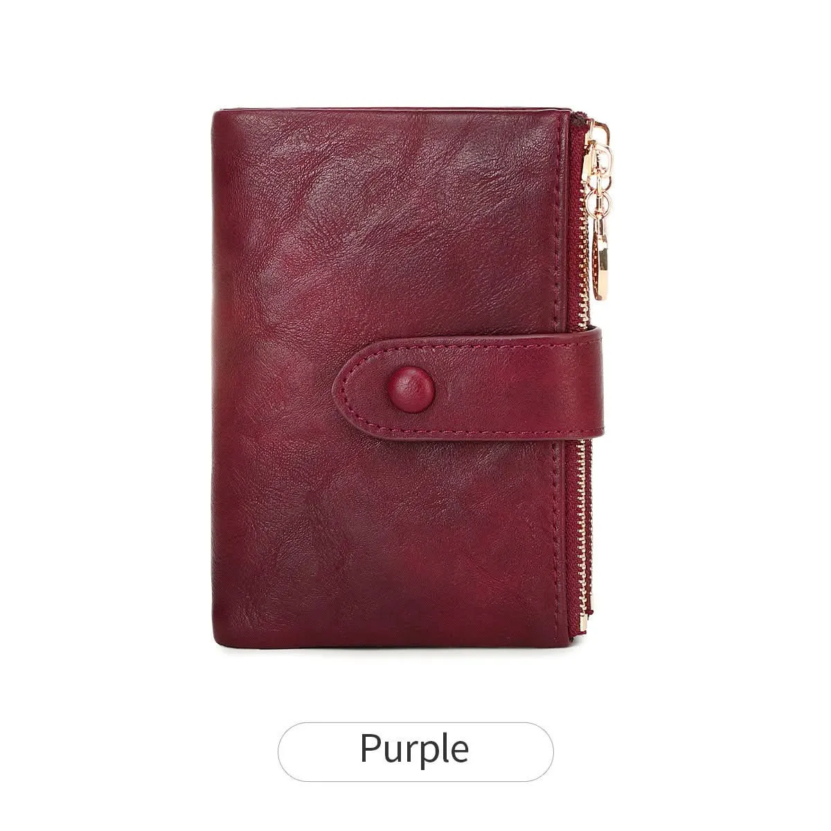 Women's Double Zipper Trifold Wallet – Multi-Card Slot Wallet