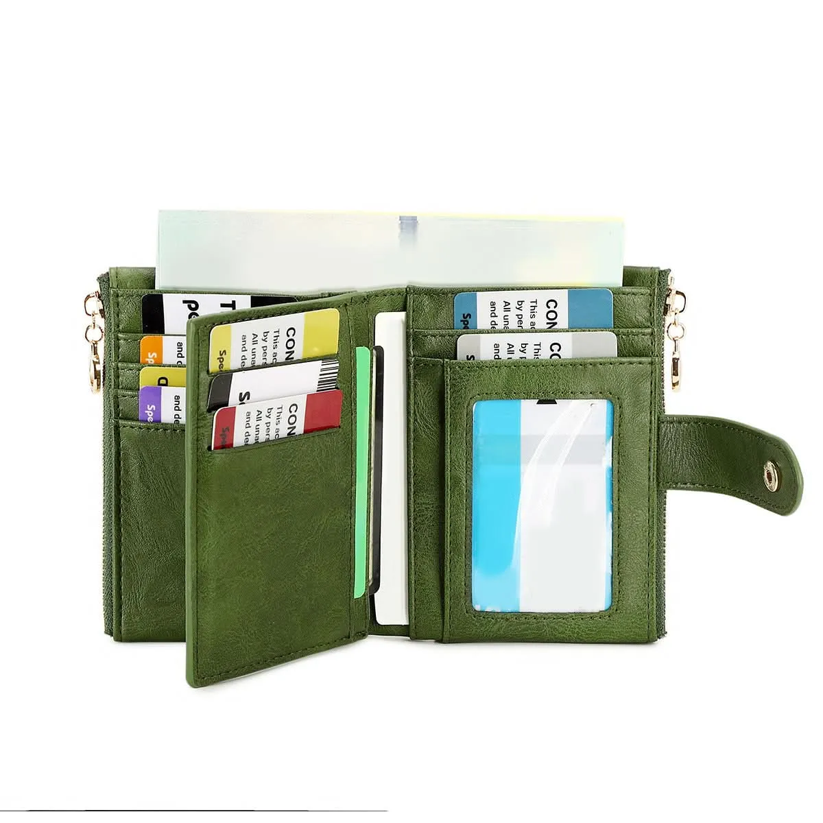 Women's Double Zipper Trifold Wallet – Multi-Card Slot Wallet