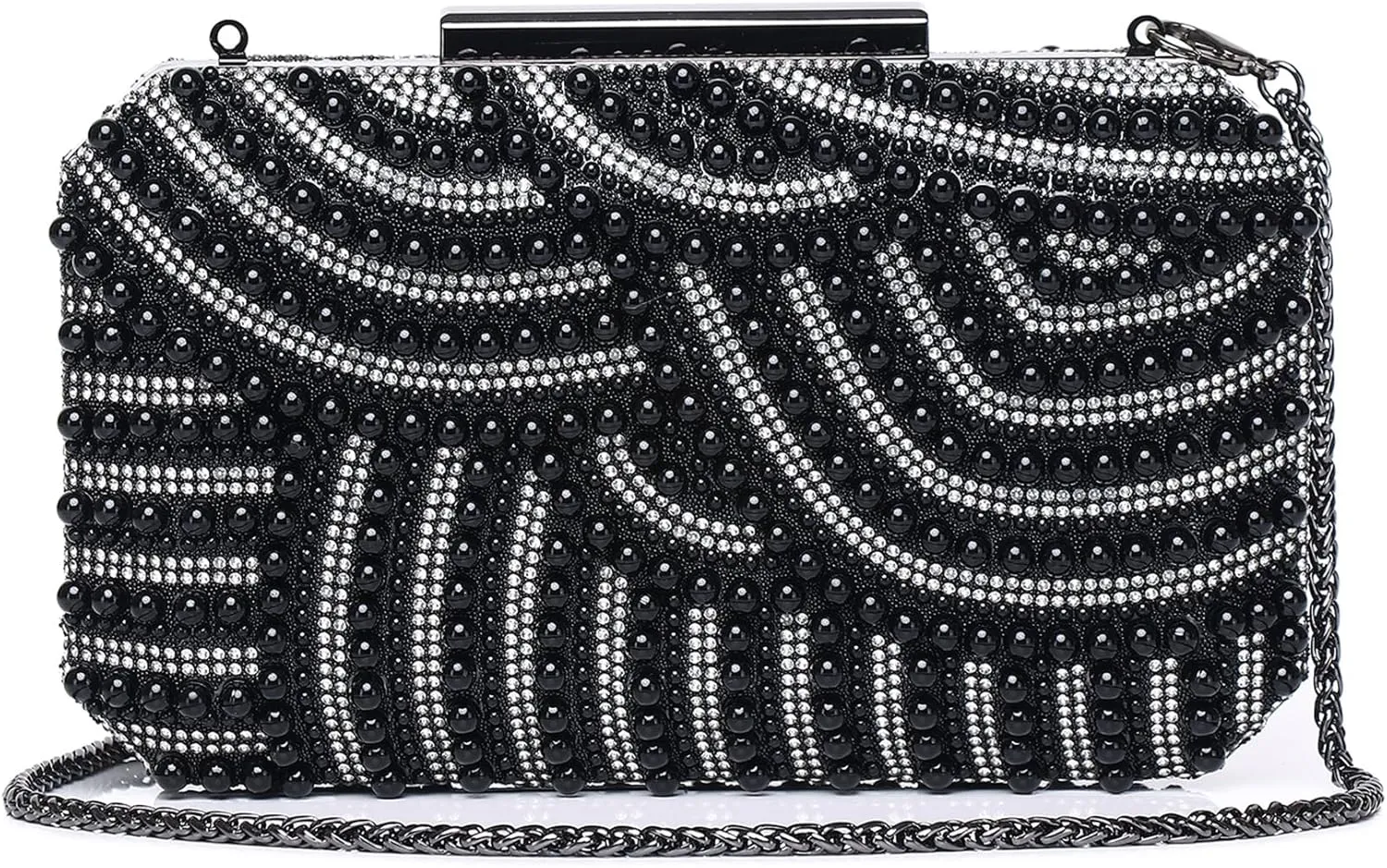 Women's Elegant Pearl Bead Evening Handbag - Stylish Beaded Pearl Clutch Purse for Weddings, Parties & Formal Events