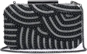 Women's Elegant Pearl Bead Evening Handbag - Stylish Beaded Pearl Clutch Purse for Weddings, Parties & Formal Events