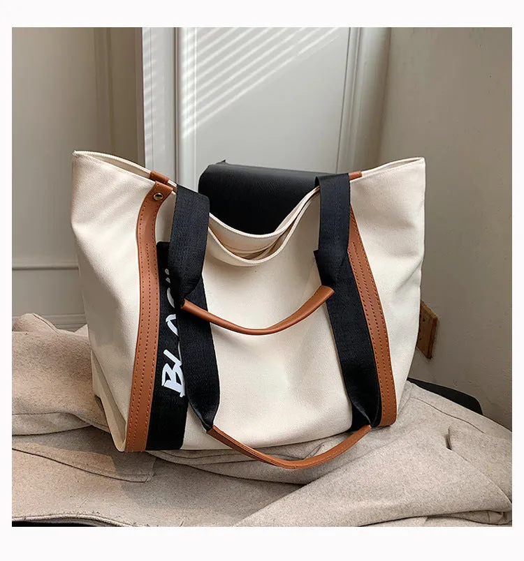 Women's Fashionable Large Capacity Portable Canvas Minimalist Shoulder Bags