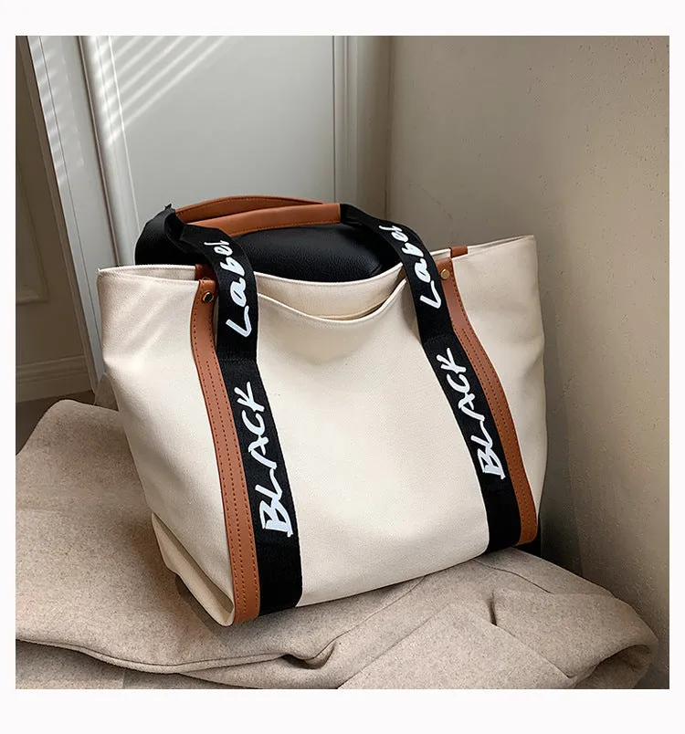 Women's Fashionable Large Capacity Portable Canvas Minimalist Shoulder Bags