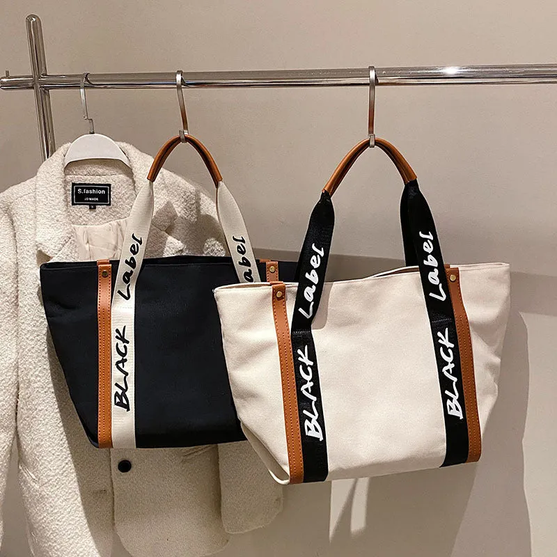 Women's Fashionable Large Capacity Portable Canvas Minimalist Shoulder Bags