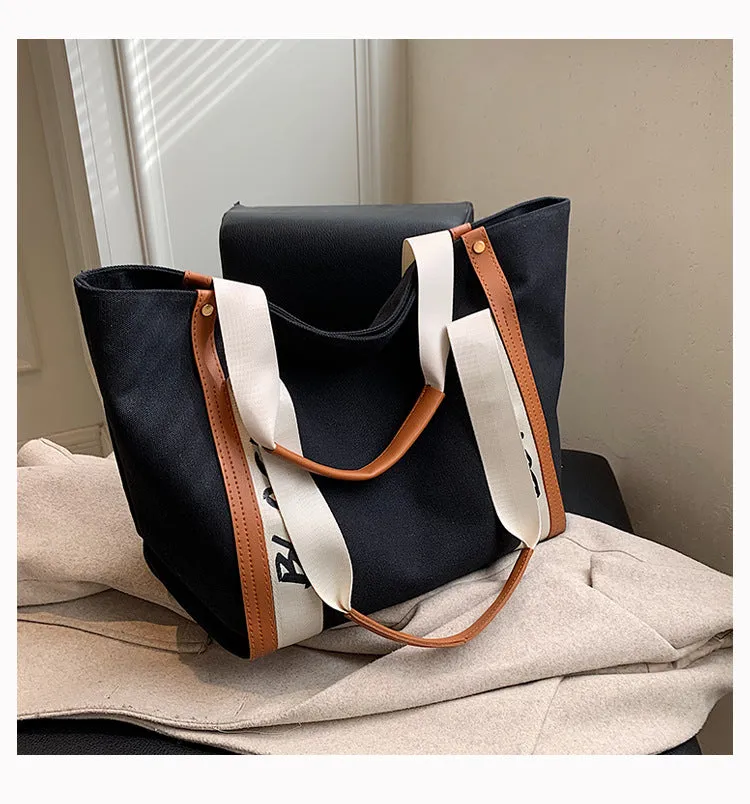 Women's Fashionable Large Capacity Portable Canvas Minimalist Shoulder Bags