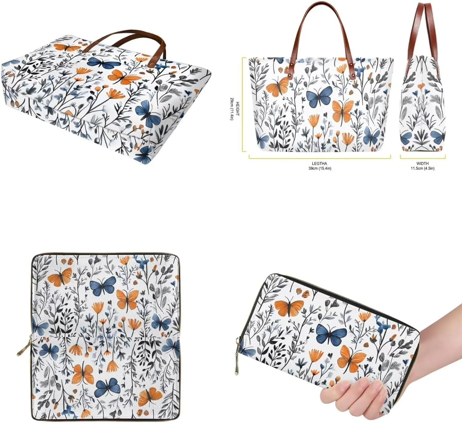 Womens Handbag with Matching Wallet Large Tote Bag Casual Shoulder Tote Bag with PU Clutch Wallet Purse
