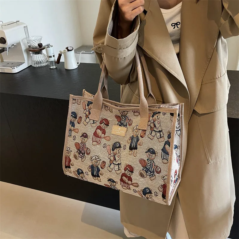Women's Large Capacity Canvas Fashion Fashionable Class Shoulder Bags