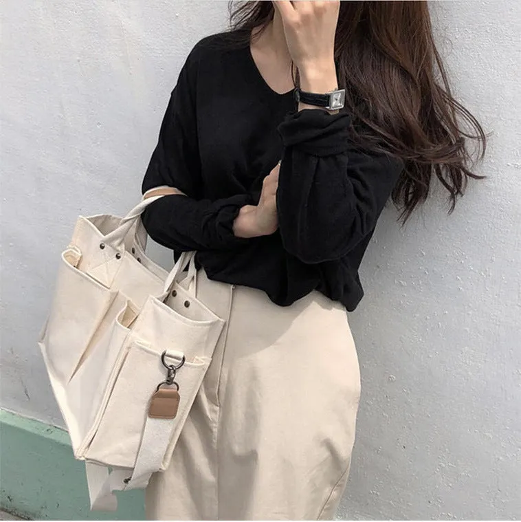 Women's Large Capacity Canvas Portable Fashion Crossbody Bags