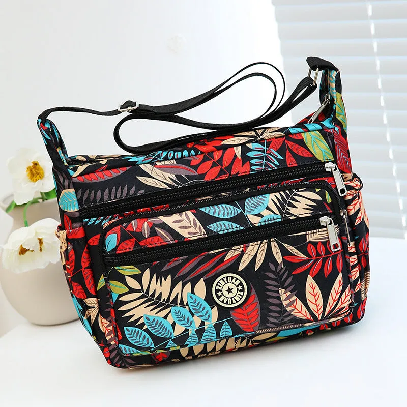Women's Large Capacity Flower Cloth Oxford Canvas Shoulder Bags