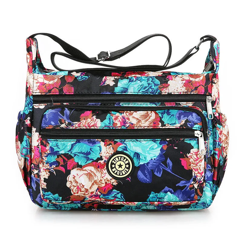 Women's Large Capacity Flower Cloth Oxford Canvas Shoulder Bags