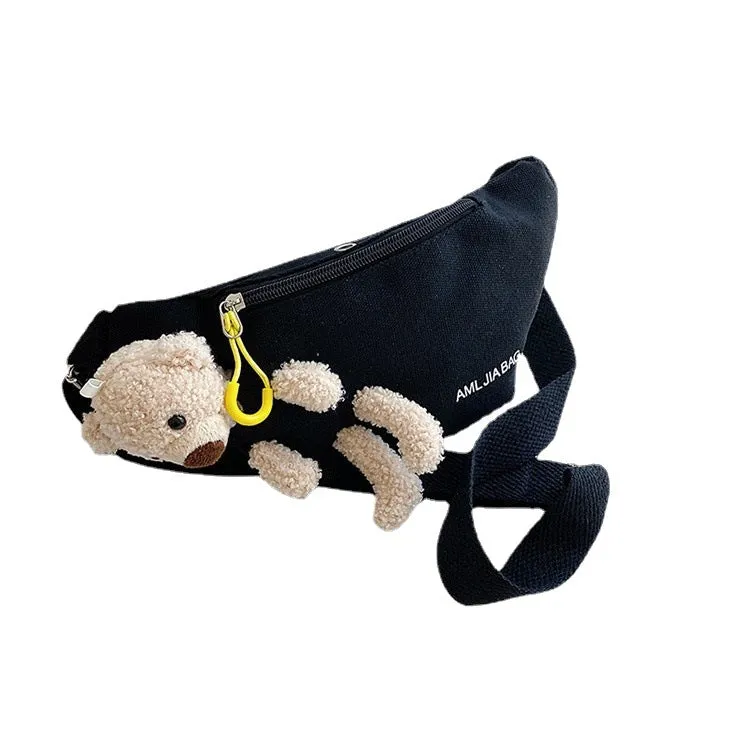 Women's Little Bear Canvas Fashionable Cute Crossbody Bags