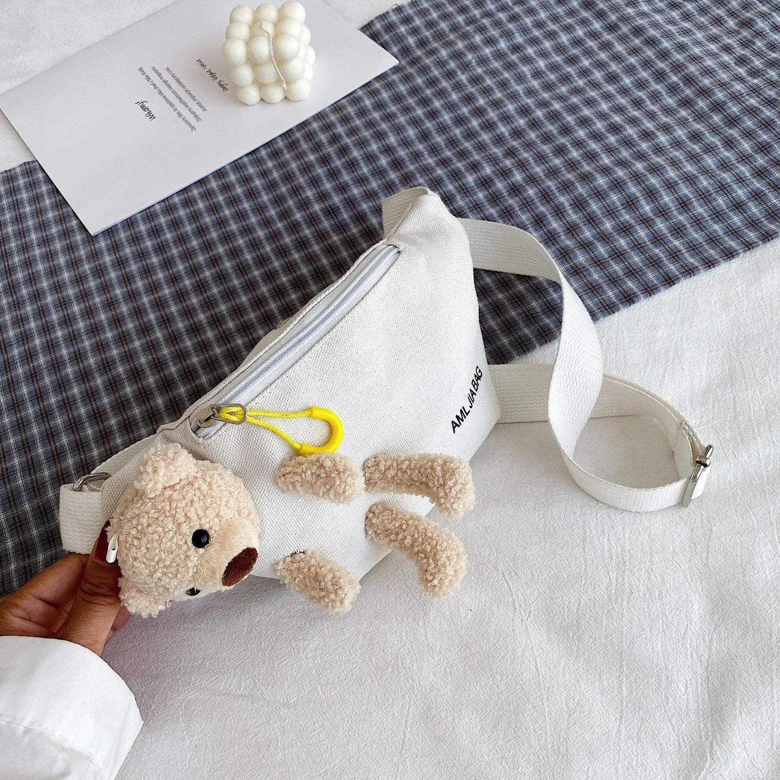 Women's Little Bear Canvas Fashionable Cute Crossbody Bags