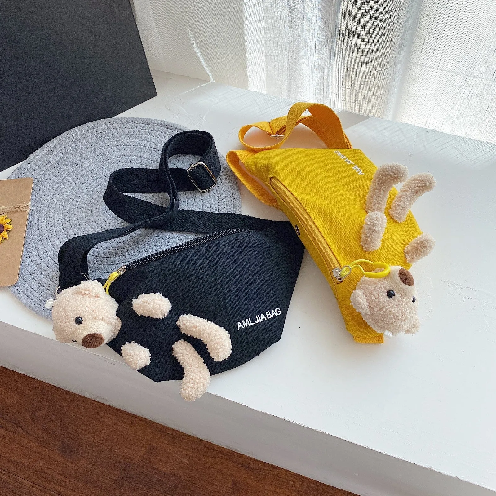 Women's Little Bear Canvas Fashionable Cute Crossbody Bags