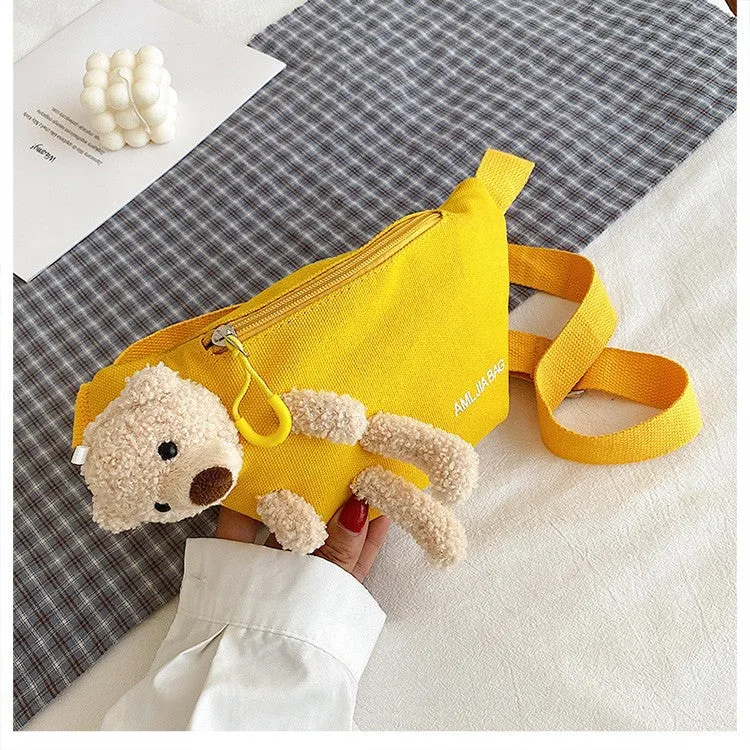 Women's Little Bear Canvas Fashionable Cute Crossbody Bags