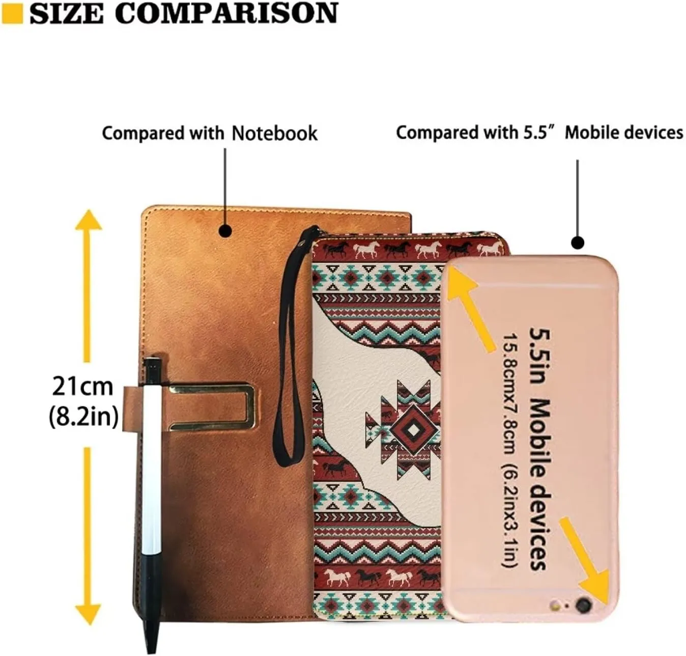 Women's Long Wallet Around Zipper Card Holder Purse Clutch Bag with Wristlet Strap