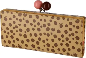 Women's Long Wallet with Dot Print Flap