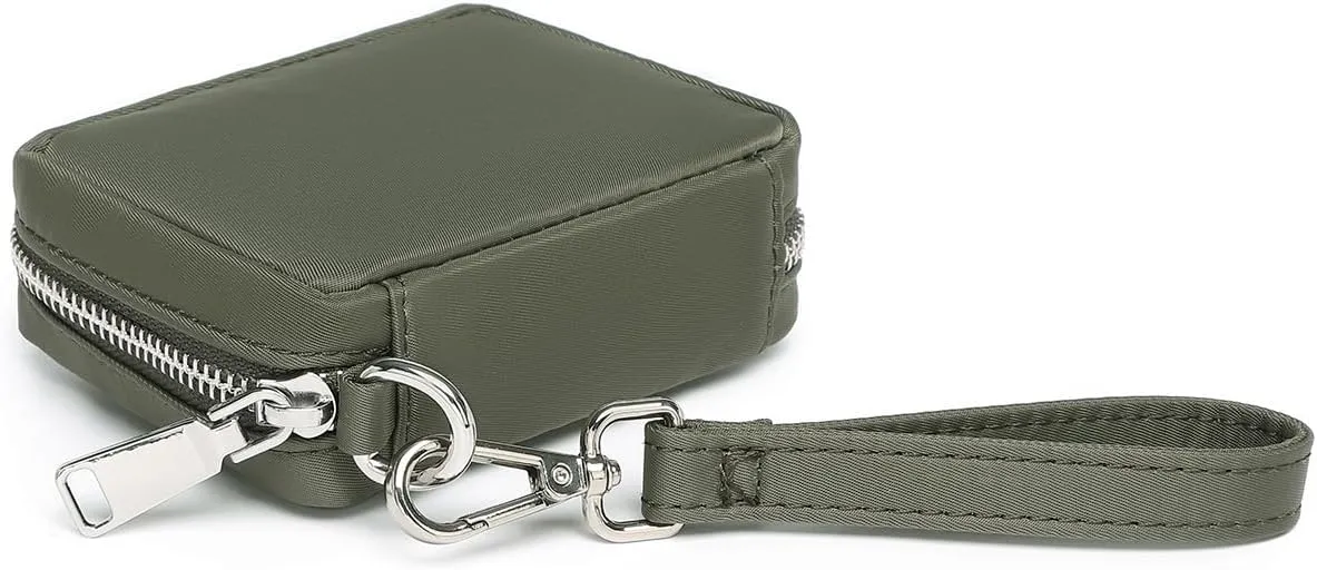 Womens Makeup Bag Wristband Bag Nylon Pouch Lightweight Ideal For Travel And Everyday Use (Nylon/Army Green)
