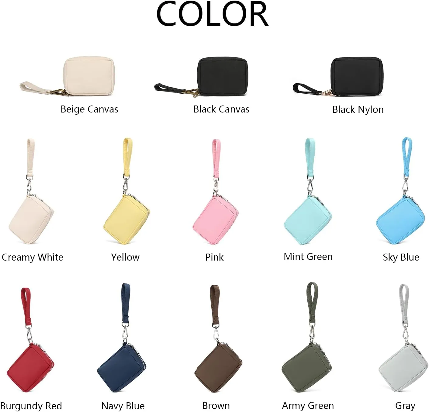 Womens Makeup Bag Wristband Bag Nylon Pouch Lightweight Ideal For Travel And Everyday Use (Nylon/Army Green)