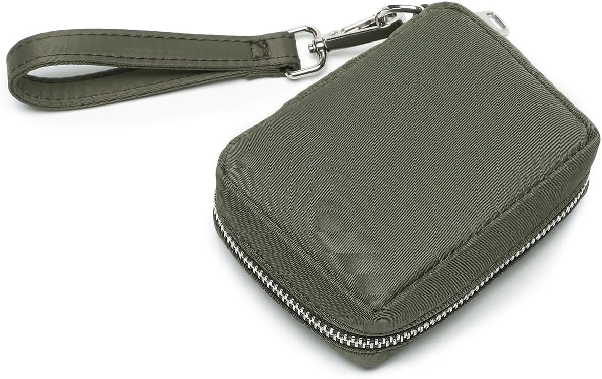 Womens Makeup Bag Wristband Bag Nylon Pouch Lightweight Ideal For Travel And Everyday Use (Nylon/Army Green)