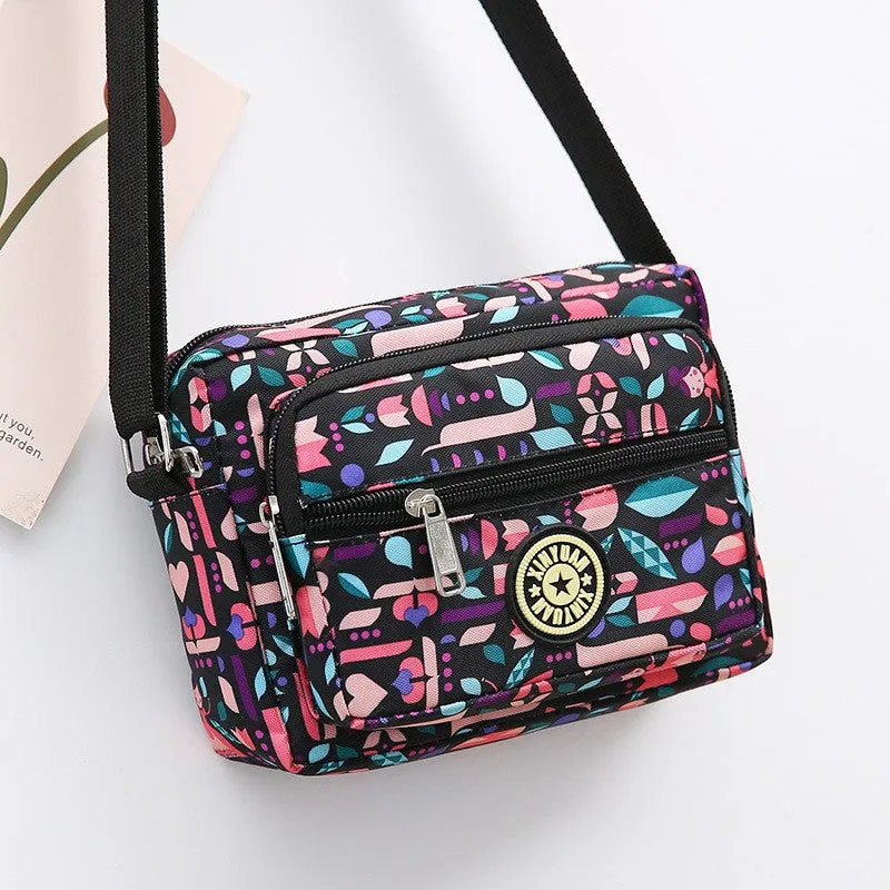 Women's Mother Oxford Cloth Flower Versatile Canvas Crossbody Bags