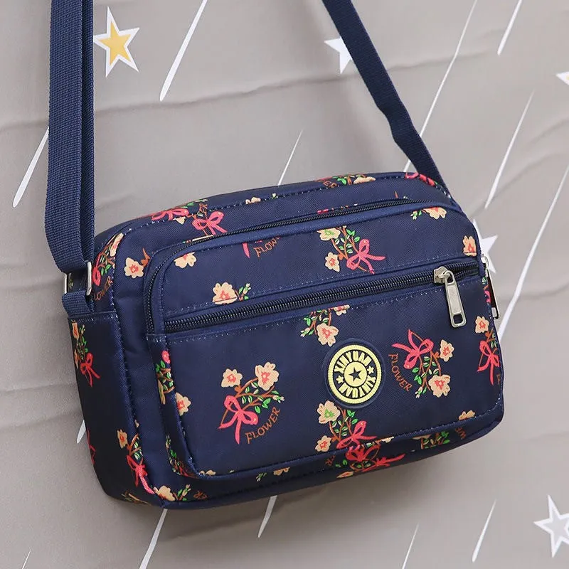 Women's Mother Oxford Cloth Flower Versatile Canvas Crossbody Bags