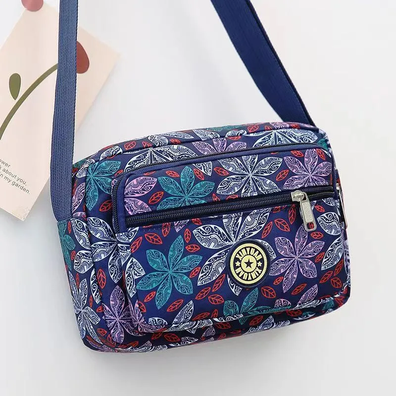 Women's Mother Oxford Cloth Flower Versatile Canvas Crossbody Bags