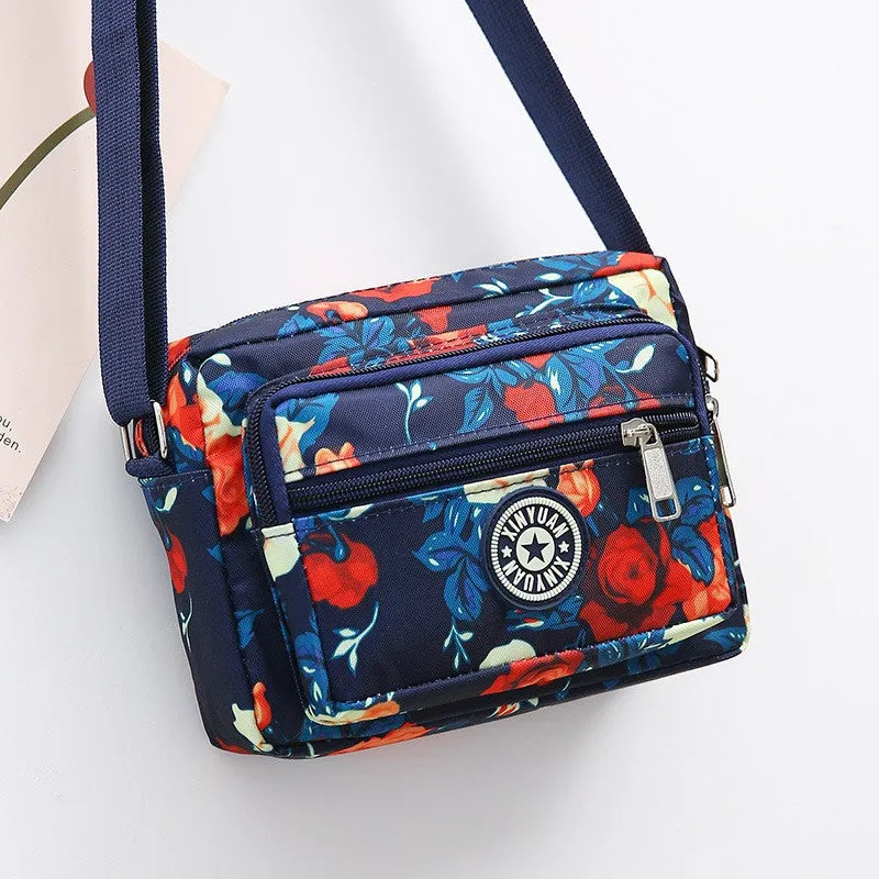 Women's Mother Oxford Cloth Flower Versatile Canvas Crossbody Bags