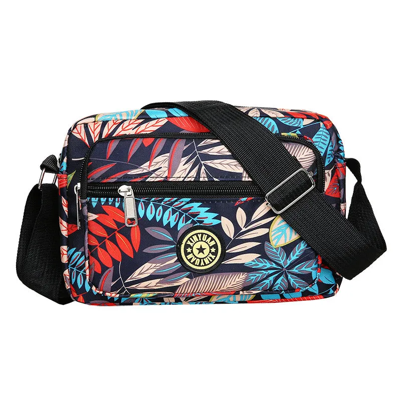 Women's Mother Oxford Cloth Flower Versatile Canvas Crossbody Bags