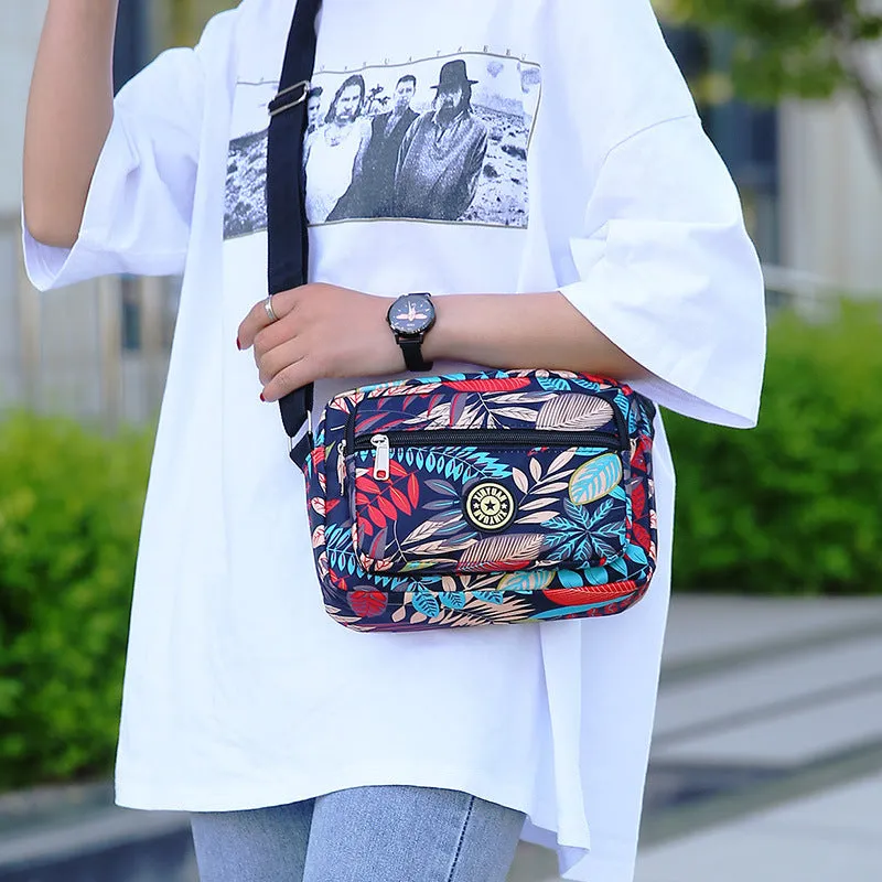 Women's Mother Oxford Cloth Flower Versatile Canvas Crossbody Bags