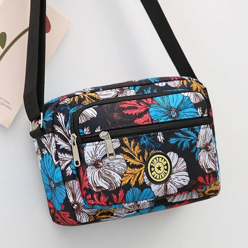 Women's Mother Oxford Cloth Flower Versatile Canvas Crossbody Bags