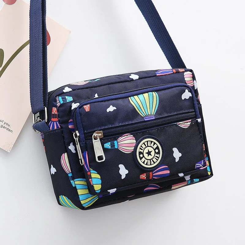 Women's Mother Oxford Cloth Flower Versatile Canvas Crossbody Bags