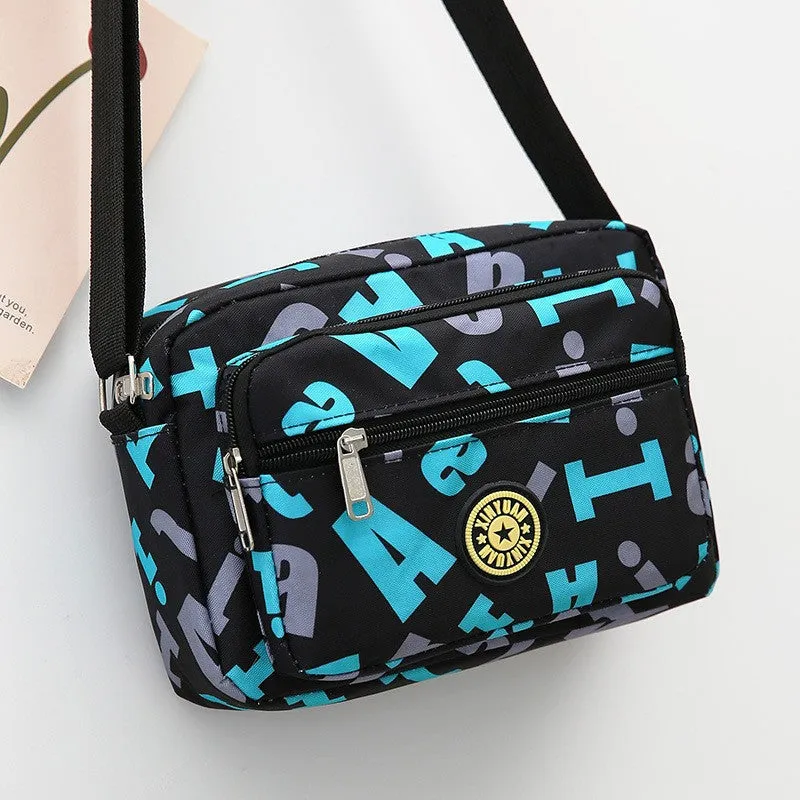Women's Mother Oxford Cloth Flower Versatile Canvas Crossbody Bags