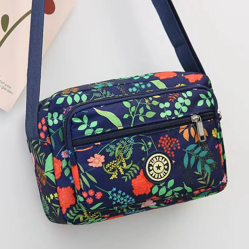 Women's Mother Oxford Cloth Flower Versatile Canvas Crossbody Bags