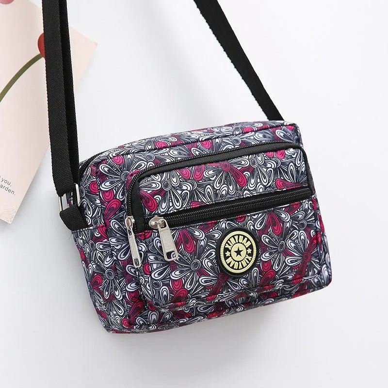 Women's Mother Oxford Cloth Flower Versatile Canvas Crossbody Bags