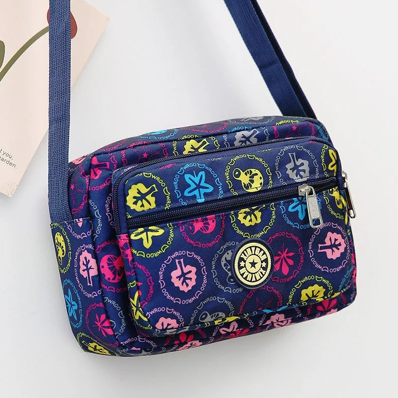 Women's Mother Oxford Cloth Flower Versatile Canvas Crossbody Bags