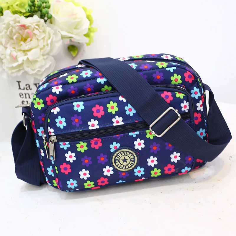 Women's Oxford Cloth Mother Flower Canvas Stall Crossbody Bags