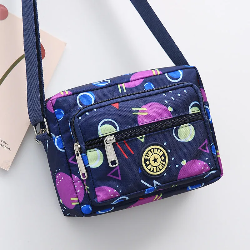 Women's Oxford Cloth Mother Flower Canvas Stall Crossbody Bags
