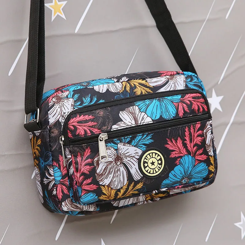 Women's Oxford Cloth Mother Flower Canvas Stall Crossbody Bags
