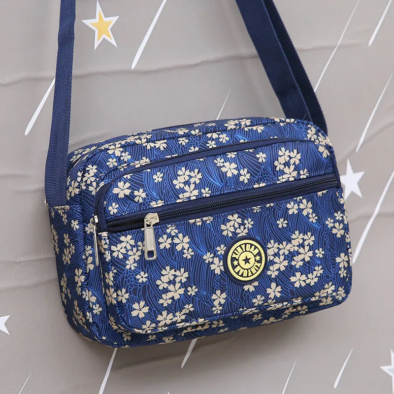 Women's Oxford Cloth Mother Flower Canvas Stall Crossbody Bags
