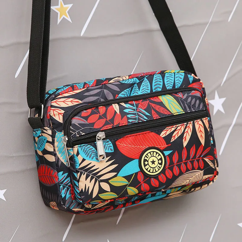Women's Oxford Cloth Mother Flower Canvas Stall Crossbody Bags