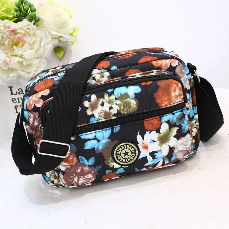 Women's Oxford Cloth Mother Flower Canvas Stall Crossbody Bags