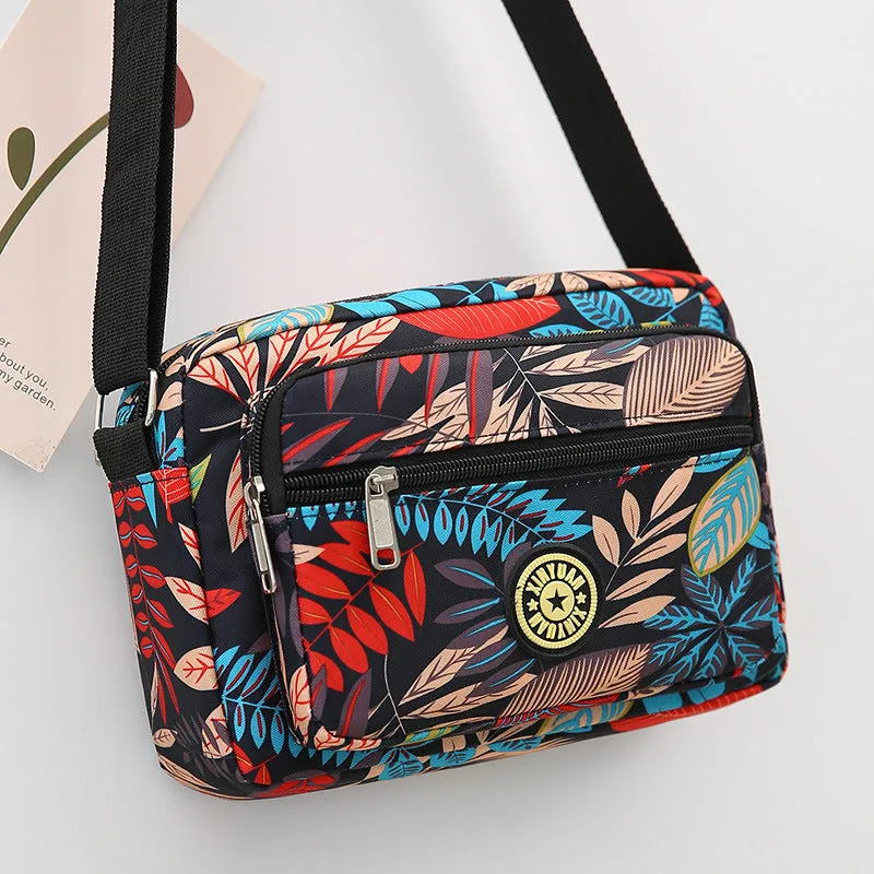 Women's Oxford Cloth Mother Flower Canvas Stall Crossbody Bags